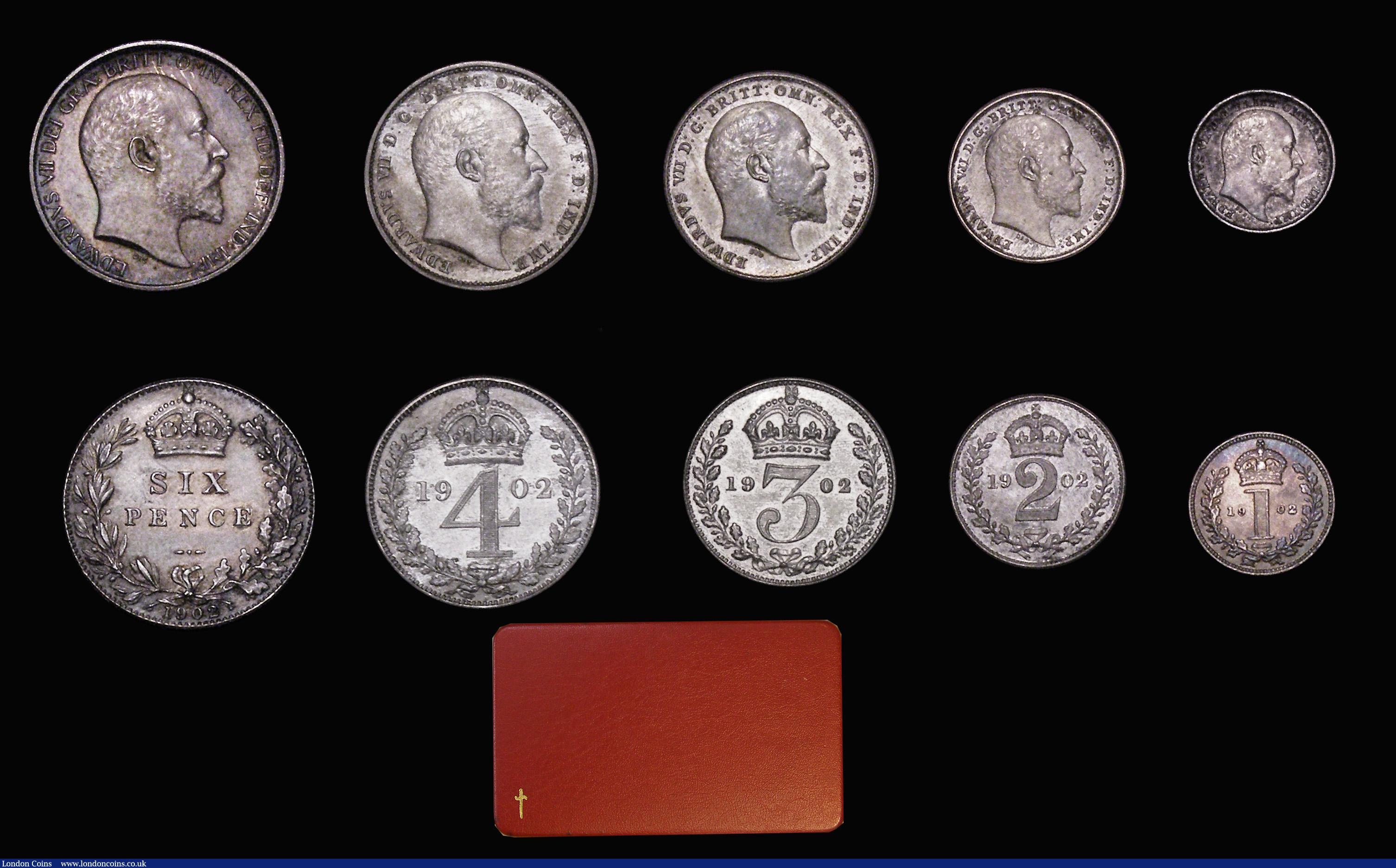 London Coins : A177 : Lot 401 : Proof Set 1902 (11 coins) the short Matt Proof issue Sovereign to Maundy Penny, the Sovereign with s...