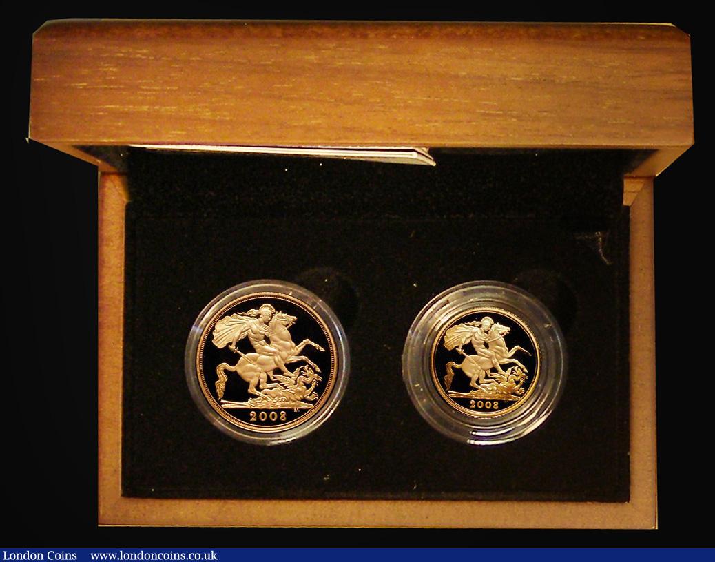 London Coins : A177 : Lot 535 : Sovereign and Half Sovereign - The 2008 UK Sovereign and Half Sovereign Gold Proof Set - Sovereign 2...
