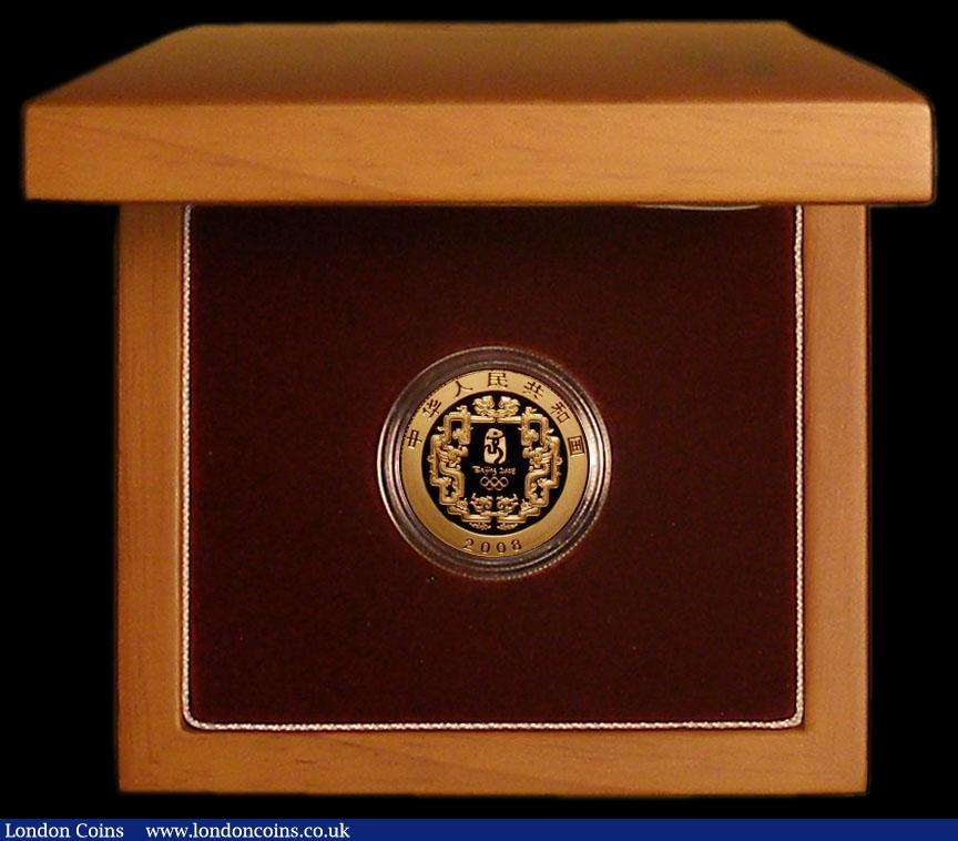 London Coins : A177 : Lot 655 : China 150 Yuan Gold 2008Z Beijing Olympics - Classical Wrestlers, One Third Ounce Gold Proof KM#1847...