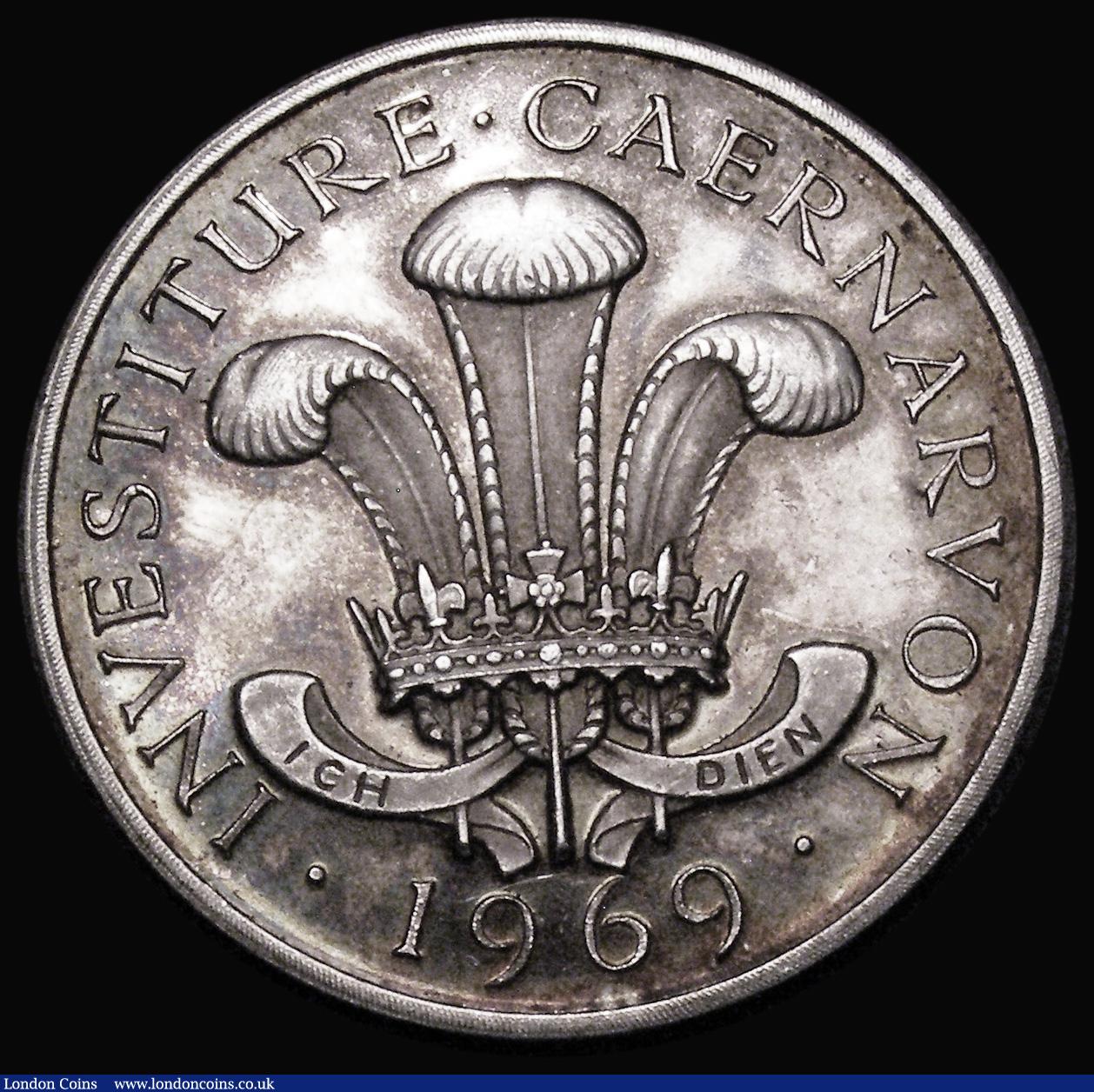 London Coins : A177 : Lot 791 : Investiture of Prince Charles as Prince of Wales 1969 35mm diameter in silver by John Pinches, Obver...