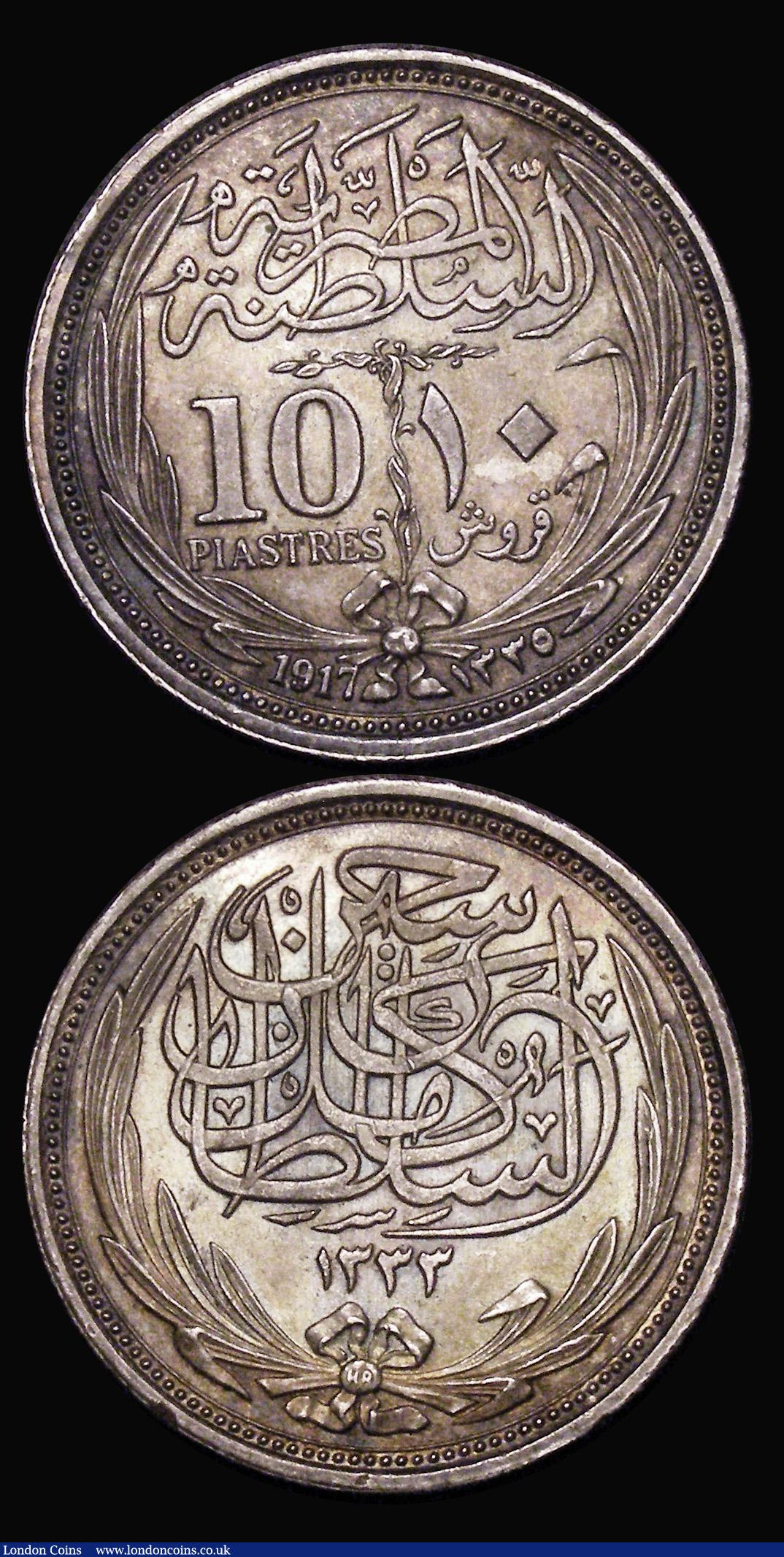 London Coins : A177 : Lot 976 : Iran 5000 Dinars (5 Kran) AH1320 KM#976 NEF and nicely toned, Egypt 10 Piastres 1917 KM#319 EF with ...