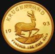 London Coins : A177 : Lot 1102 : South Africa Krugerrand 1993 Proof KM#73 nFDC retaining almost full mint brilliance, no case or cert...