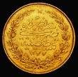 London Coins : A177 : Lot 1115 : Turkey 100 Kurush Gold AH1277/9 KM#696 NEF with a heavier contact mark on the obverse