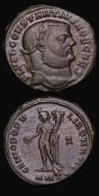 London Coins : A177 : Lot 1176 : Ancient Rome. Ae Follis (2) Diocletian (302-303AD) Trier. Obverse: Laureate and Cuirassed bust right...