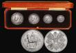 London Coins : A177 : Lot 1808 : Maundy Set 1928 ESC 2545, Bull 3988 EF to A/UNC with a matching tone, the Twopence and Penny with so...