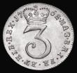 London Coins : A177 : Lot 2203 : Threepence 1762 ESC 2033, Bull 2254 UNC and lustrous, an eye-catching example
