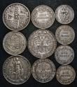 London Coins : A177 : Lot 2289 : Florins to Sixpences (10) Florins (3) 1849 ESC 802, Bull 2815 Good Fine, 1898 ESC 882, Bull 2968 GVF...