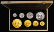 London Coins : A177 : Lot 662 : Fujairah Proof Set AH1388-1969 8 coin set comprising 200 Riyals Gold KM11, 100 Riyals Gold KM9 moon ...