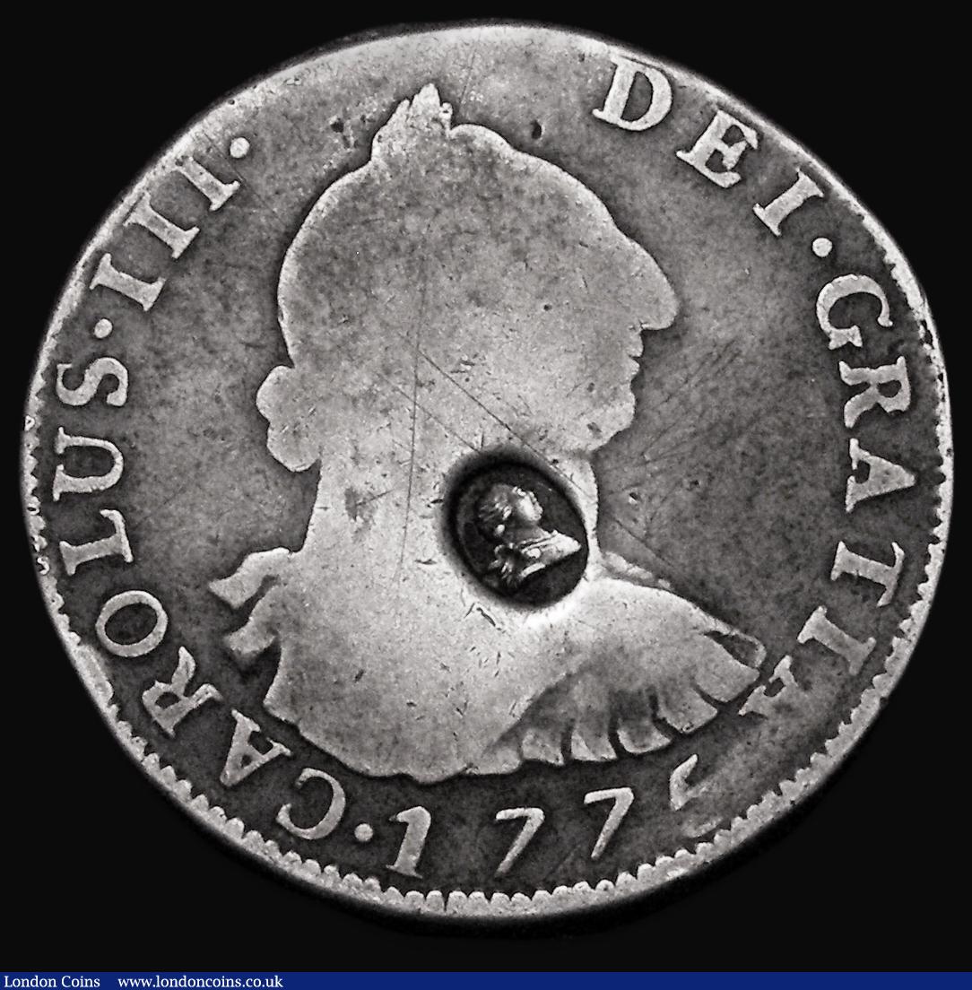 Half Dollar George III with Oval Countermark struck on Bolivia 4 Rea ...