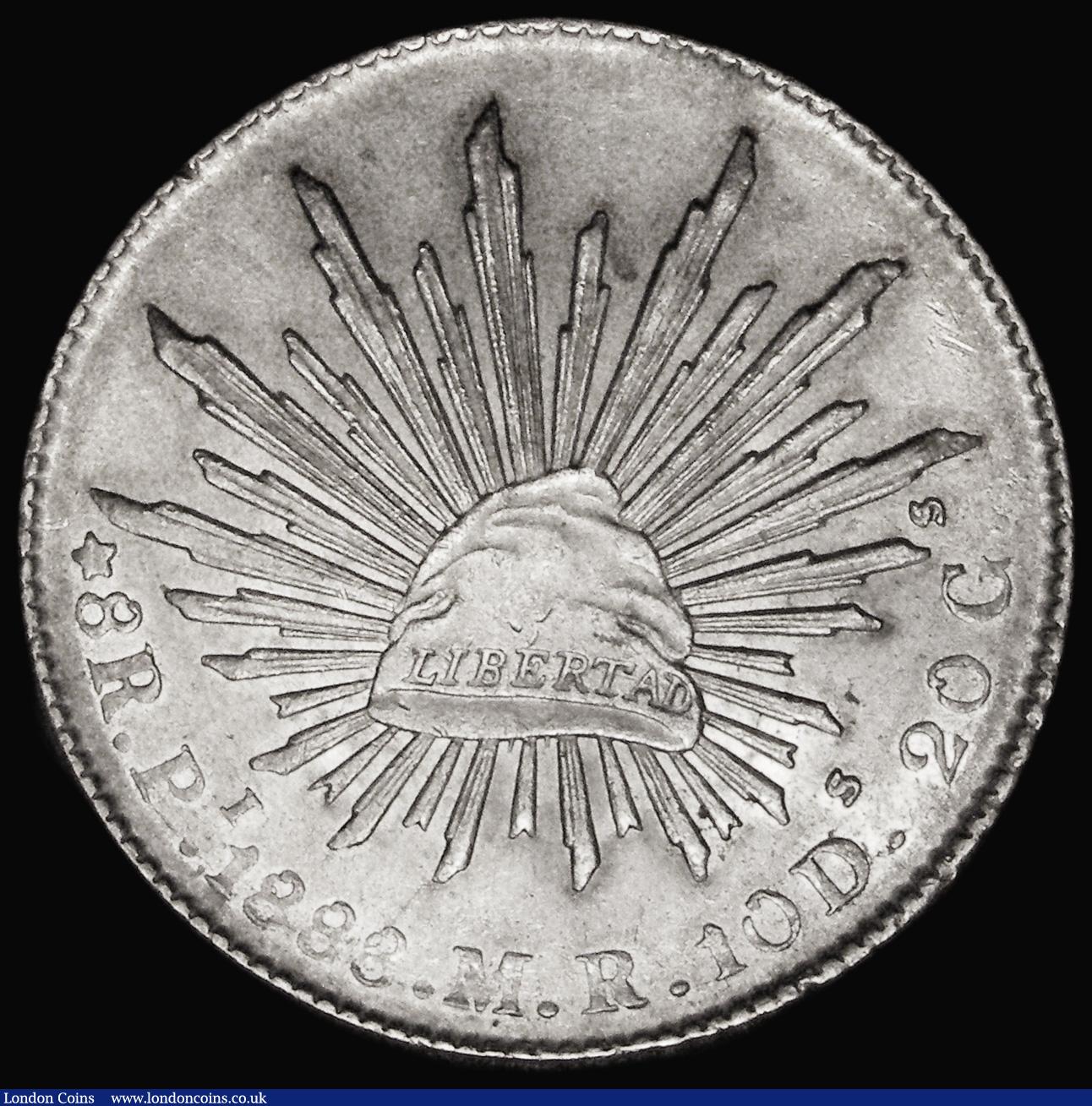 London Coins : A178 : Lot 1136 : Mexico Eight Reales 1888 PI MR San Luis Potosi Mint KM#377.12 NEF with some lustre