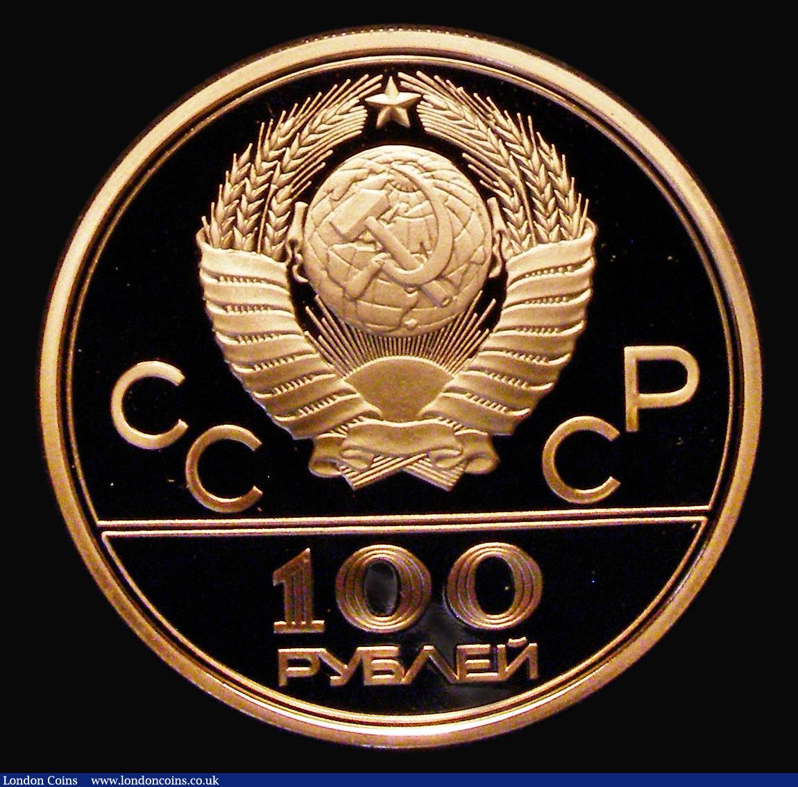 Russia 100 Roubles Gold 1977 Moscow 1980 Olympic Logo, Moscow Mint ...