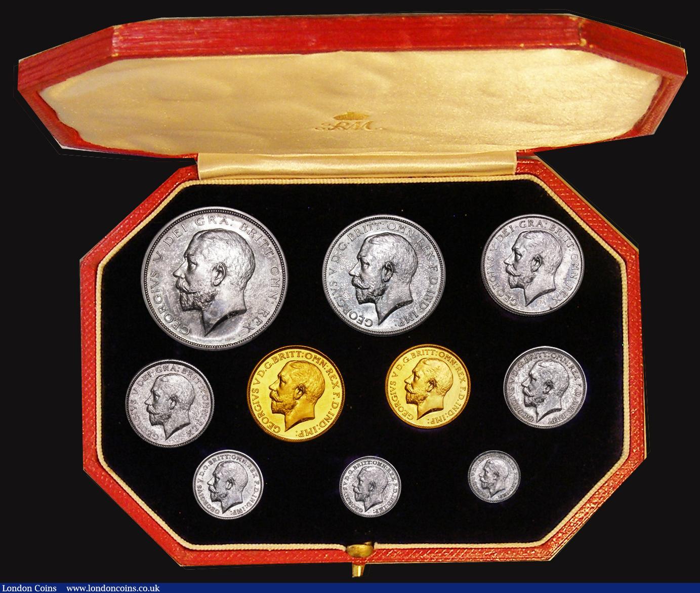 London Coins : A178 : Lot 1241 : Proof Set 1911 Short Set (10 coins) Sovereign, Half Sovereign, Halfcrown, Florin, Shilling, Sixpence...