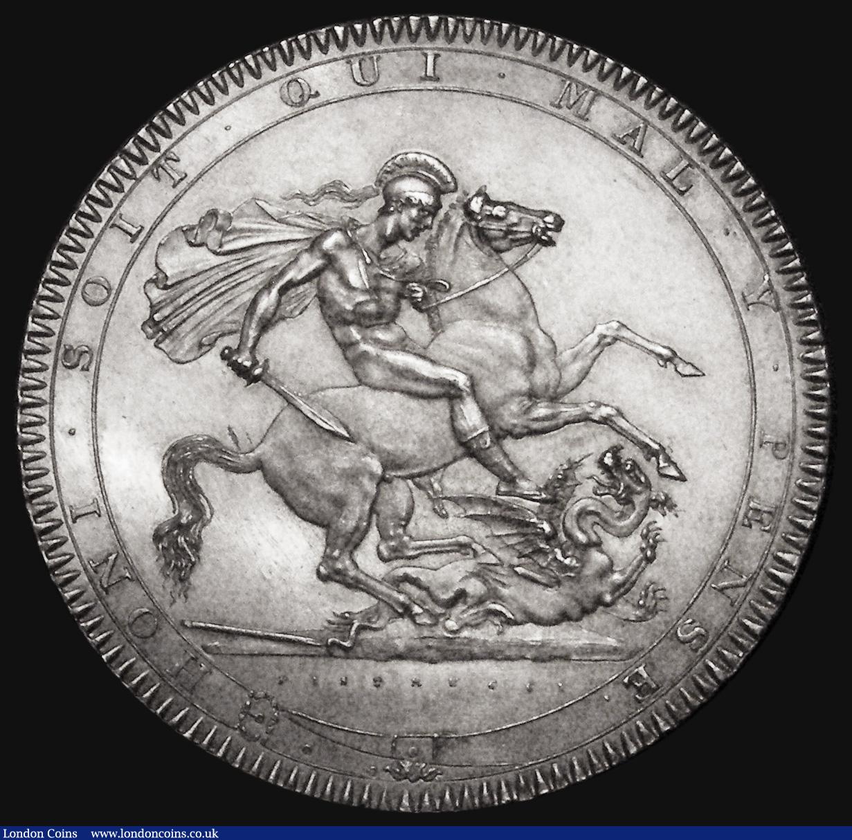 London Coins : A178 : Lot 1261 : Crown 1818 LVIII ESC 211, Bull 2005 UNC or very near so, choice and lustrous with reflective fields,...