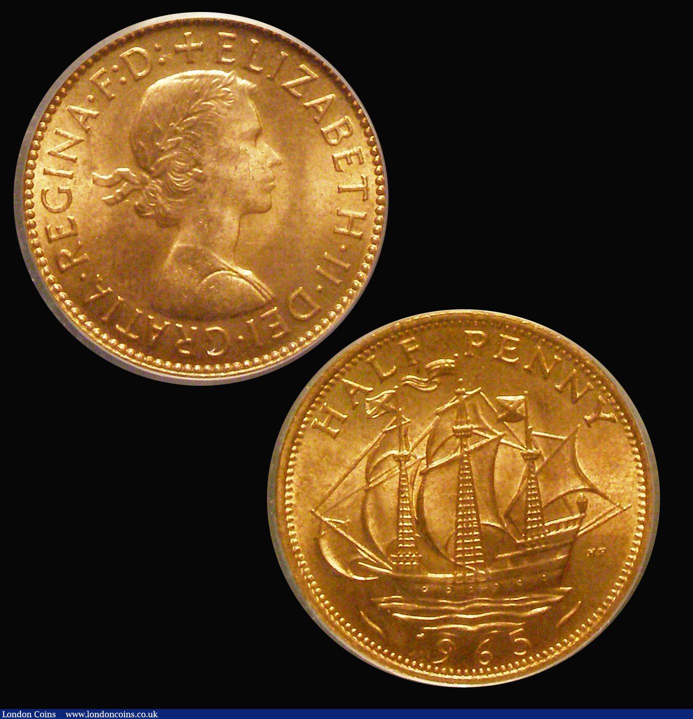 London Coins : A178 : Lot 1675 : Sixpence 1887 JH Revised ESC 1754 CGS 70, Halfcrown 1937 ESC 786 CGS 78, Halfpenny 1965 CGS 82