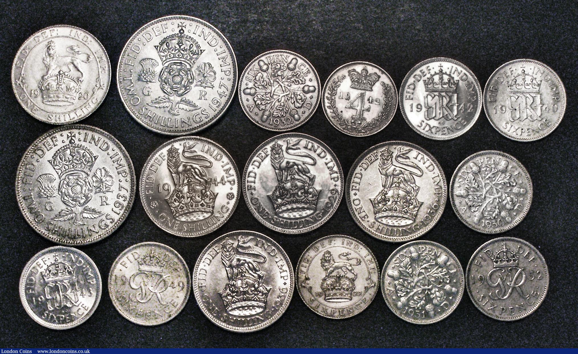 London Coins : A178 : Lot 1966 : Florins to Maundy Fourpence (17) comprising Florins (2) 1937 GEF/AU and lustrous, 1947 UNC, Shilling...