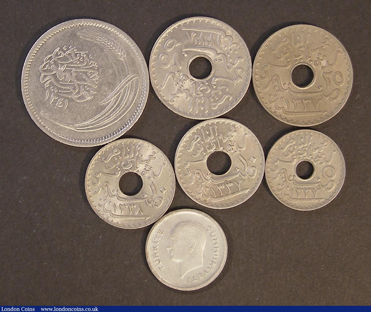London Coins : A178 : Lot 2082 : Tunisia (10) 1 Franc (2) 1926 AH1344 UNC with a choice and colourful tone, 1941 EF, 50 Centimes 1941...