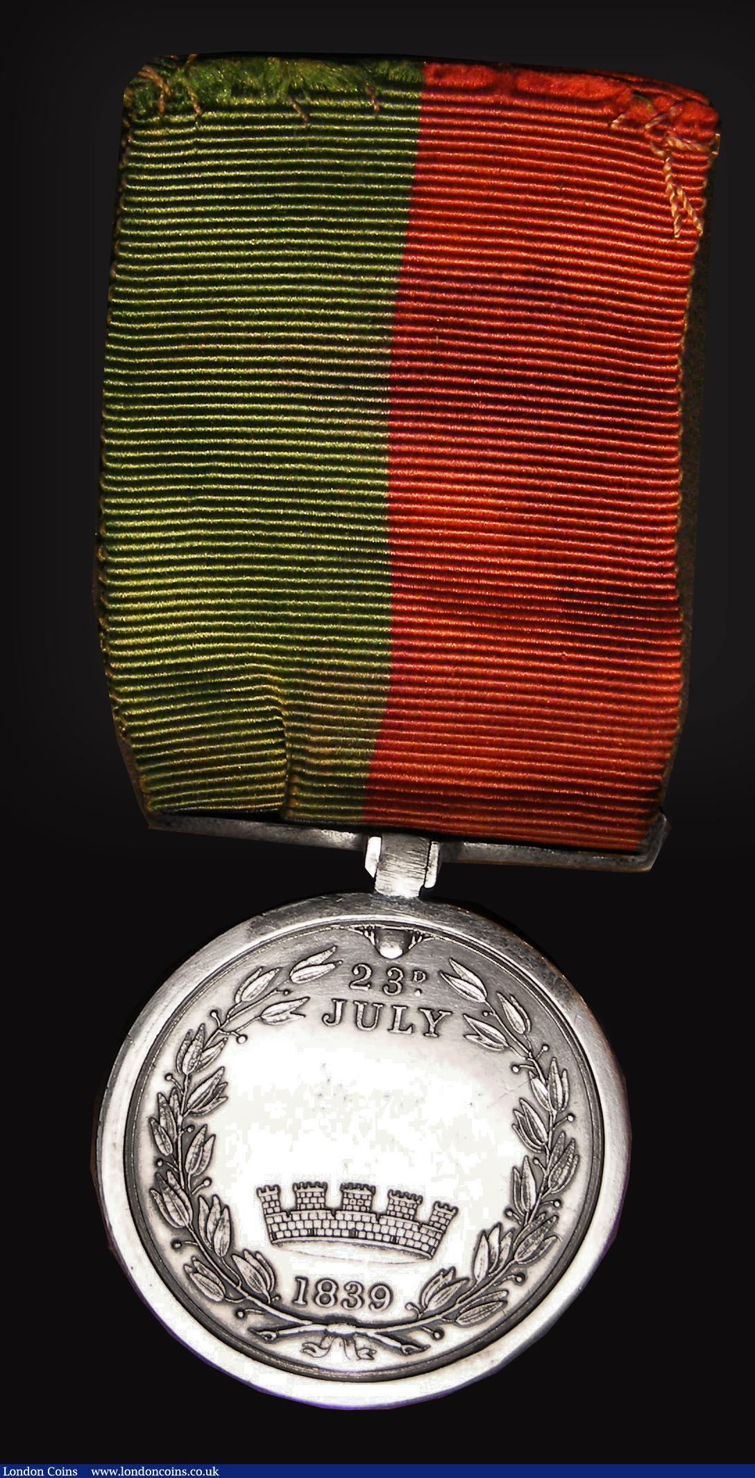 London Coins : A178 : Lot 694 : Ghuznee Medal, 1839, unnamed as issued, EF with some hairlines. This medal was only the second medal...