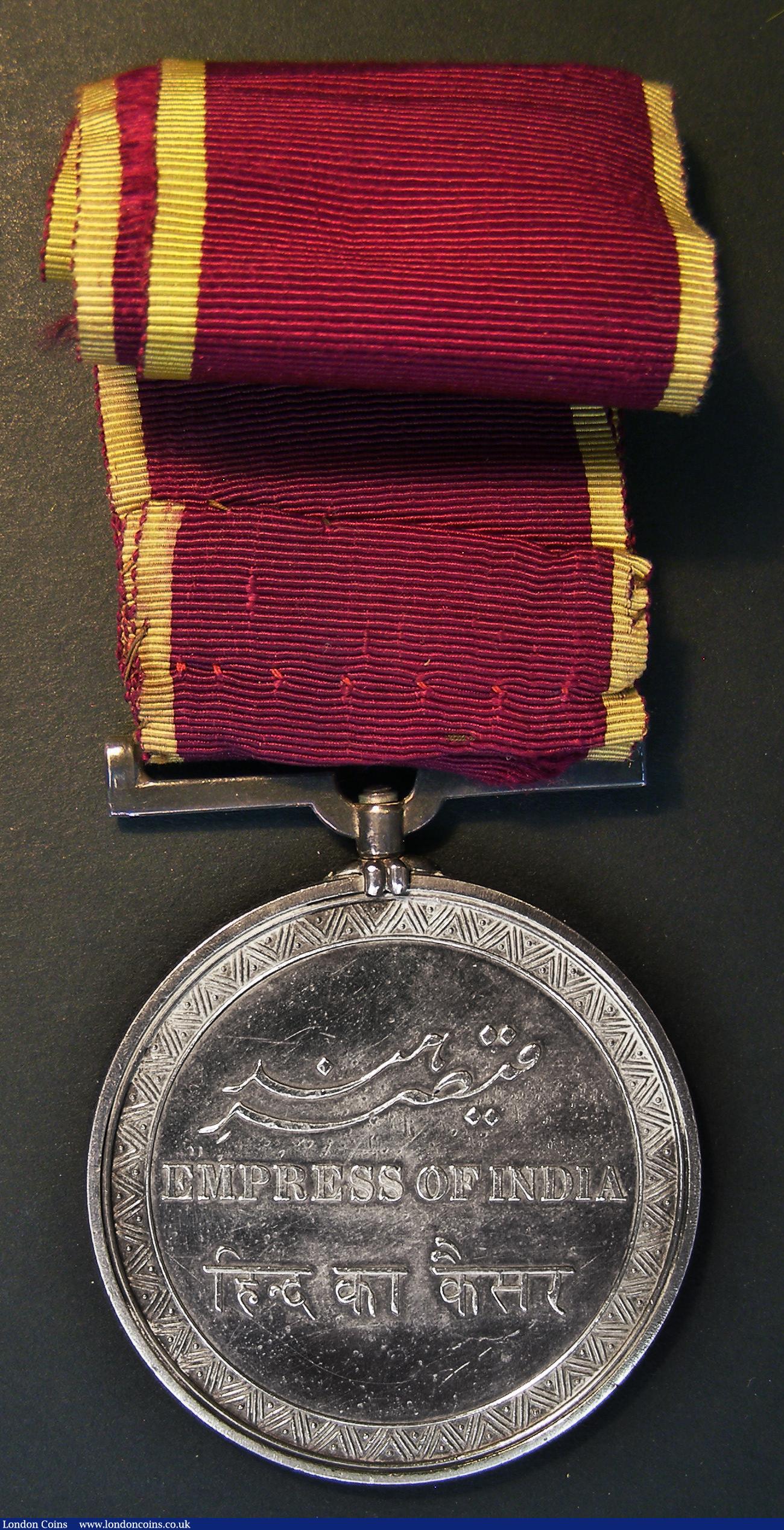 London Coins : A178 : Lot 721 : Empress of India Medal 1877, 57mm diameter in silver, by G.G.Adams, with suspension clasp and neck r...
