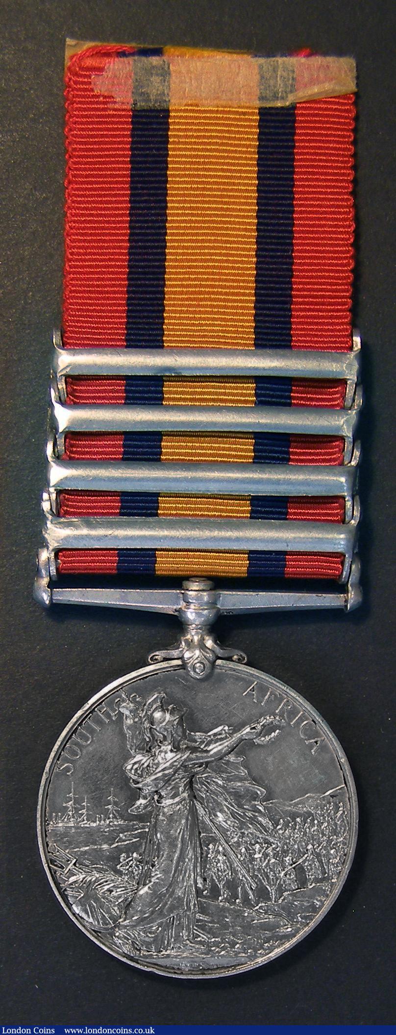 London Coins : A178 : Lot 767 : Queen's South Africa Medal, 2nd type reverse, with 4 clasps, Belmont, Modder River, Orange Free...
