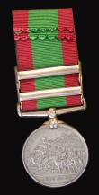 London Coins : A178 : Lot 725 : Afghanistan Medal, Second Afghan War, in  silver, with 2 clasps, Kandahar and Ahmed Khel, awarded to...