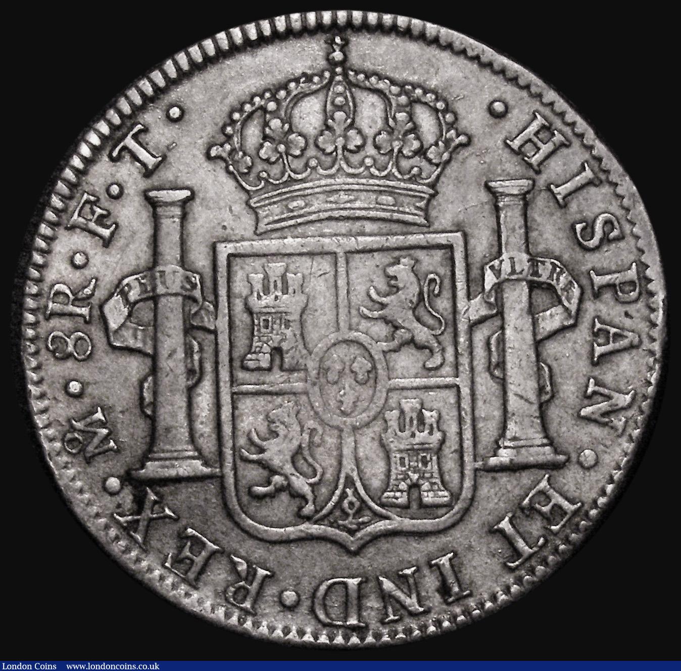 London Coins : A179 : Lot 1187 : Mexico Eight Reales 1801 Mo FT Faint trace of T over M visible, (lower right serif of M in field) KM...