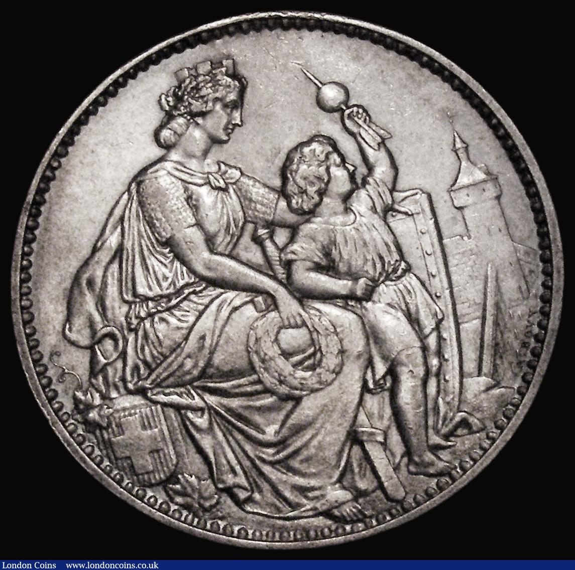 London Coins : A179 : Lot 1247 : Switzerland 5 Francs Shooting Thaler 1865 X#S8 NEF