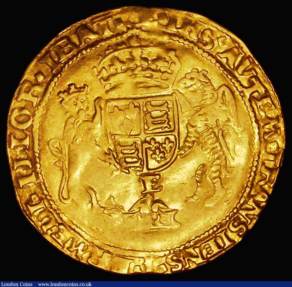 London Coins : A179 : Lot 1348 : Half Sovereign Henry VIII Posthumous Coinage, Southwark Mint, Obverse: Youthful portrait with sceptr...