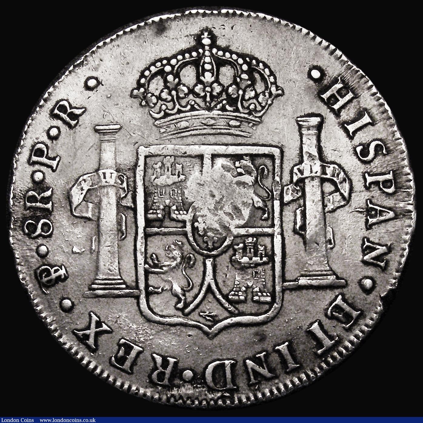 London Coins : A179 : Lot 1511 : Dollar George III Oval Countermark on Bolivia 8 Reales 1790 Potosi ESC 131, Bull 1855, countermark F...