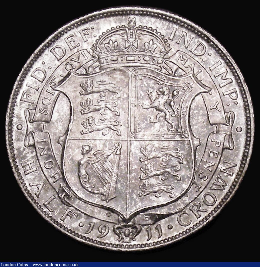 London Coins : A179 : Lot 1796 : Halfcrown 1911 ESC 757, Bull 3709 UNC and lustrous with attractive toning, an eye-catching example 