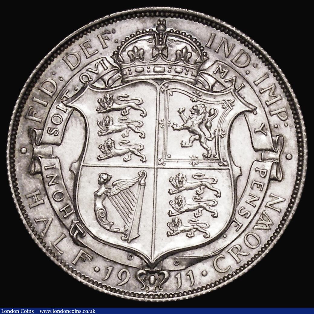 London Coins : A179 : Lot 1797 : Halfcrown 1911 Proof ESC 758, Bull 3710, nFDC with a few minor hairlines, the reverse nicely toned, ...