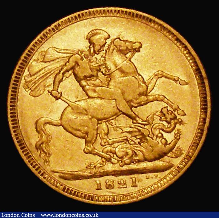 London Coins : A179 : Lot 2009 : Sovereign 1821 Marsh 5, S.3800 Good Fine with a flan flaw at 8 o'clock on the obverse running a...