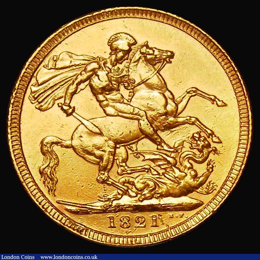 London Coins : A179 : Lot 2011 : Sovereign 1821 Marsh 5, S.3800 with traces of expert repair on the rims to the left of the date and ...