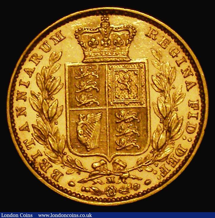 London Coins : A179 : Lot 2099 : Sovereign 1886M Shield Reverse, WW complete, Marsh 67, S.3854A, EF/GEF and lustrous, Extremely rare,...