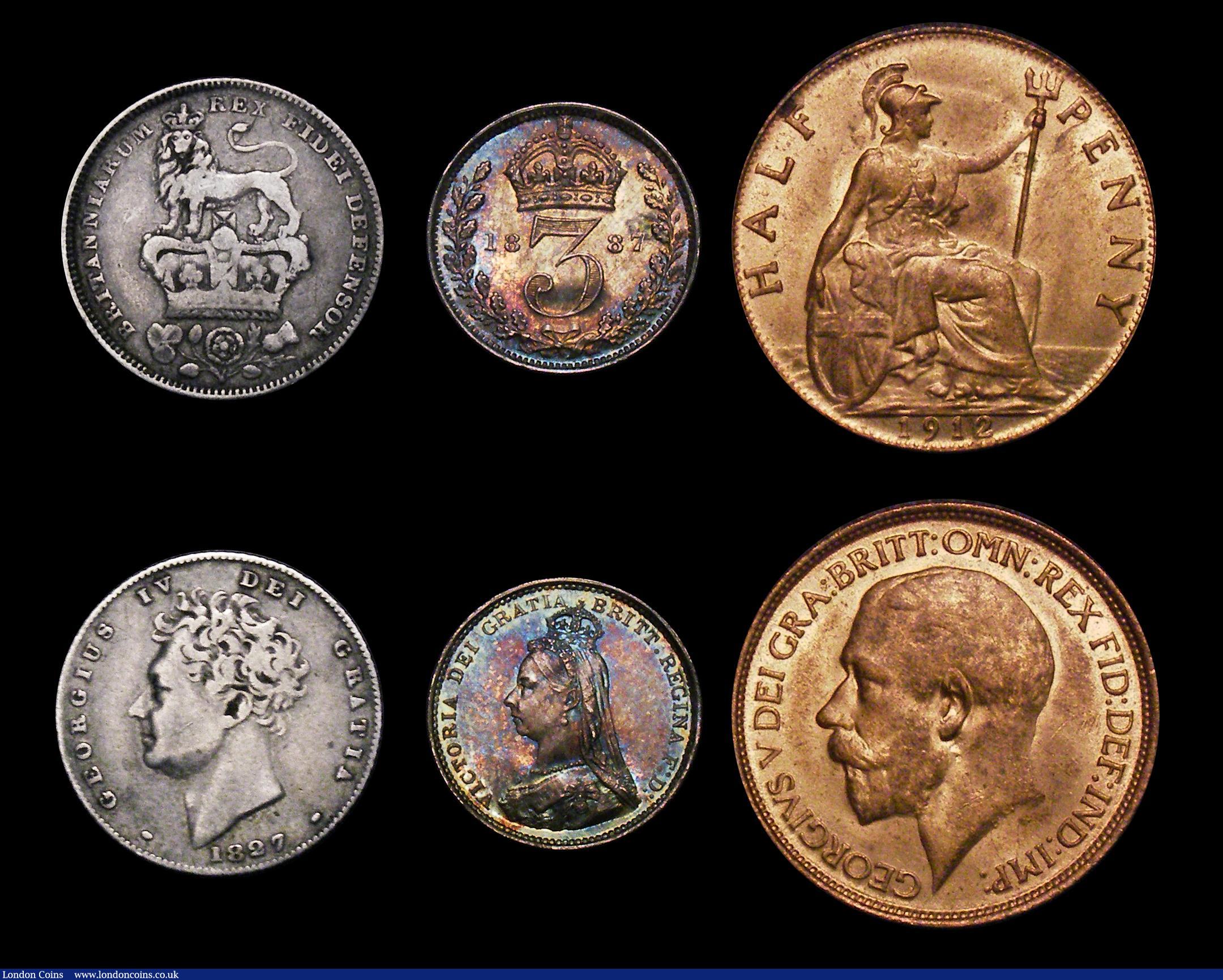 London Coins : A179 : Lot 2307 : Crowns to Halfpennies (7) Crowns (2) 1820LX VG, 1937 Proof nFDC toned retaining some original brilli...