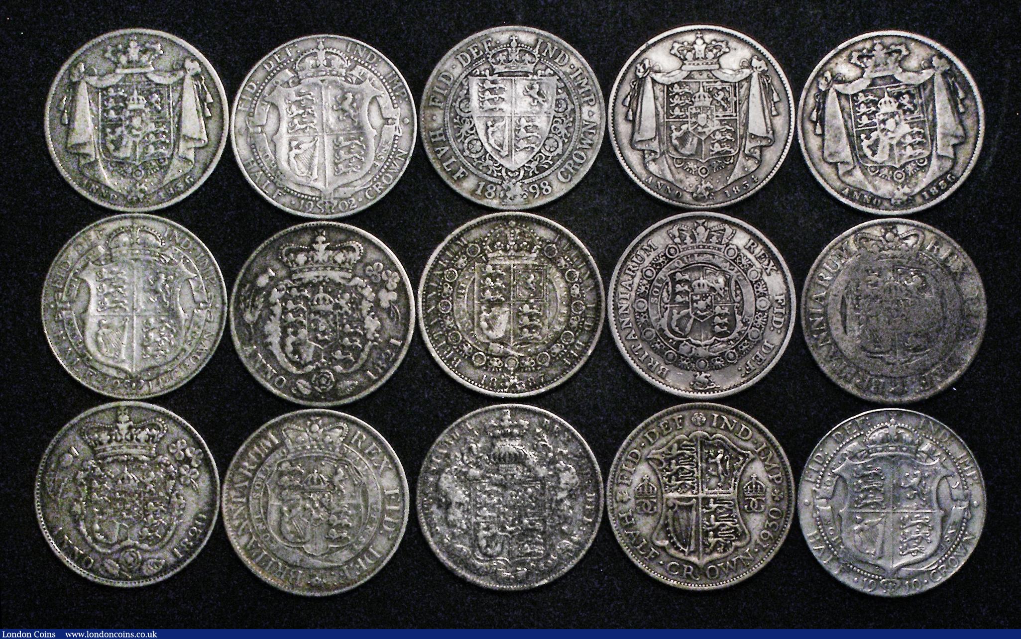 London Coins : A179 : Lot 2370 : Halfcrowns (15) 1817 Small Head Near Fine, 1818 Fine, 1819 Fair, 1820 George IV Fine, 1821 VG or sli...