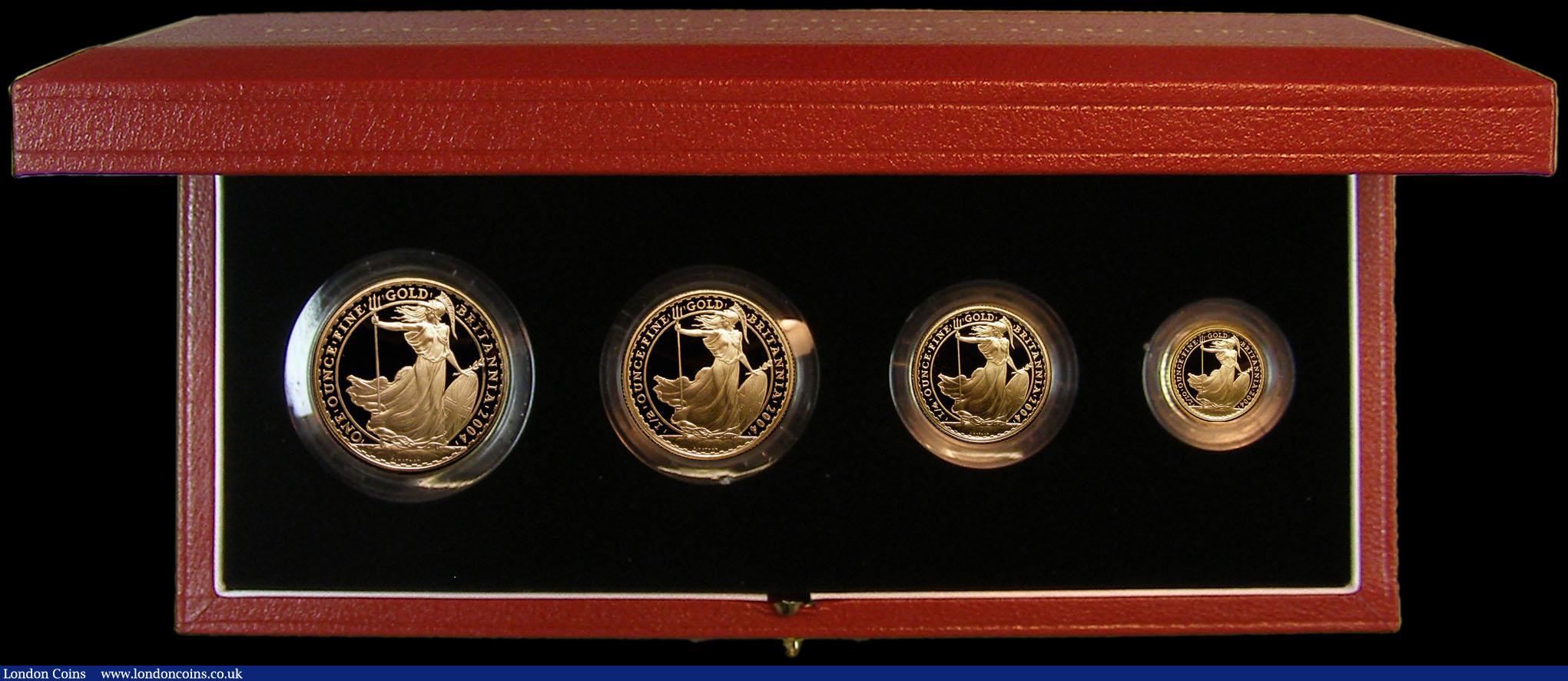 London Coins : A179 : Lot 251 : Britannia Gold Proof Set 2004 the Four coin set comprising &pound;100, &pound;50, &pound;25 and &pou...