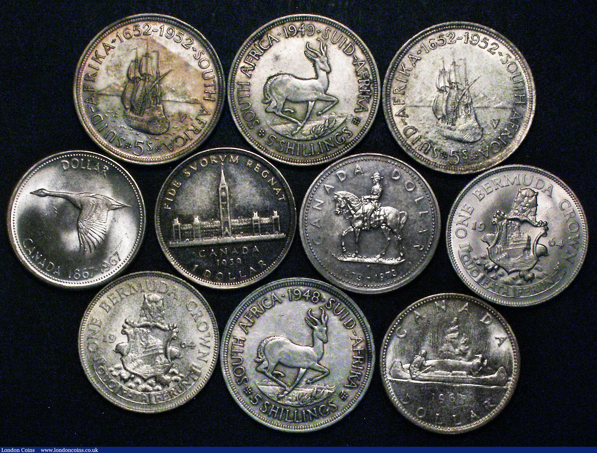 London Coins : A179 : Lot 2620 : South Africa Crowns (4) 1948 Fine, 1949 Fine, 1952 300th Anniversary of the Founding of Capetown (2)...