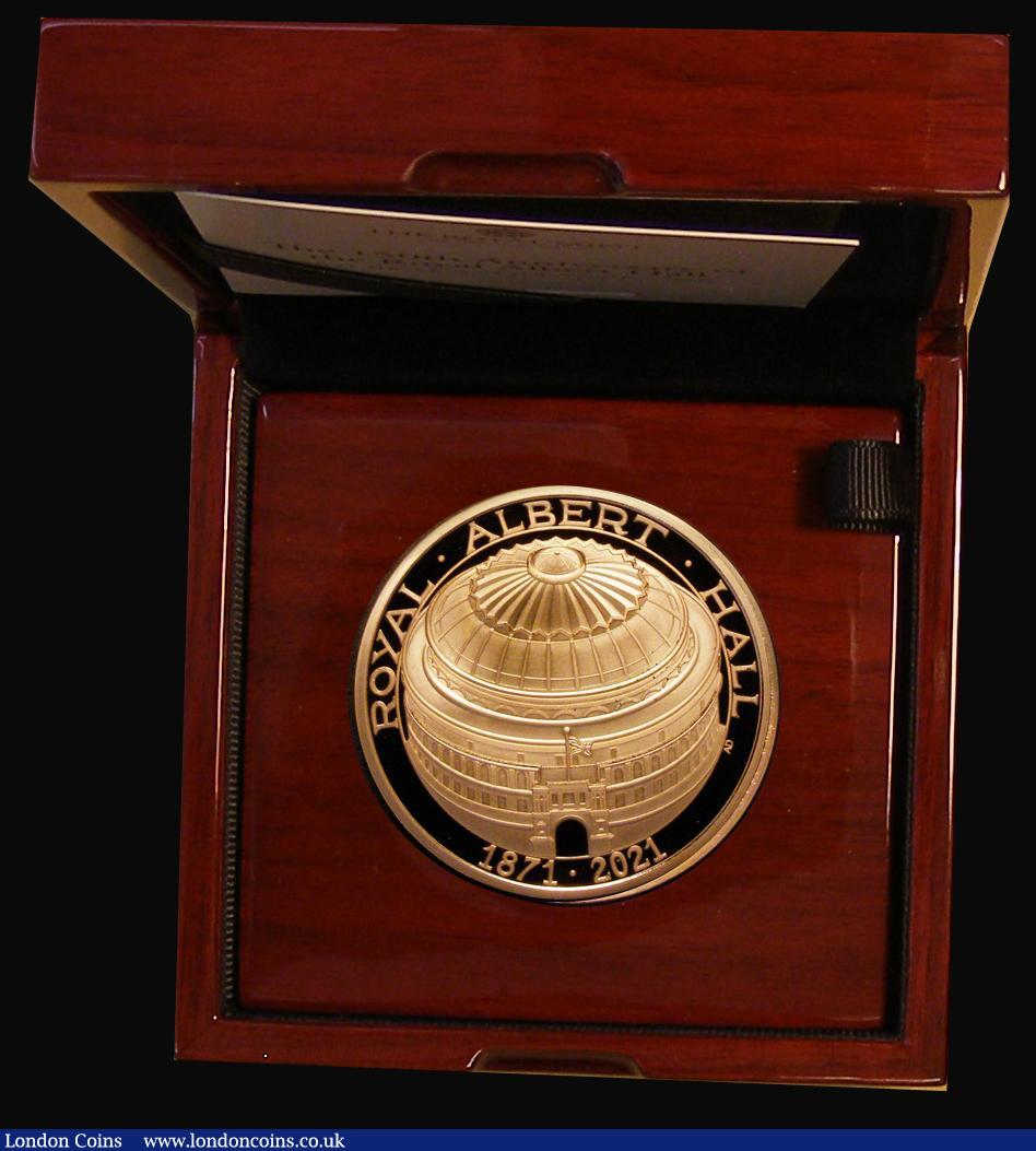 London Coins : A179 : Lot 382 : Five Pound Crown 2021 Royal Albert Hall 150th Anniversary- Type I with flat surface, Gold Proof FDC ...