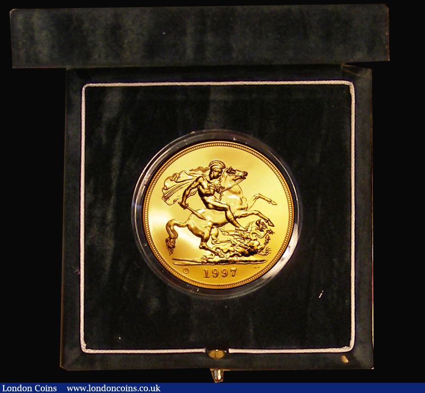 London Coins : A179 : Lot 403 : Five Pounds 1997 Gold BU cased as issued with certificate
