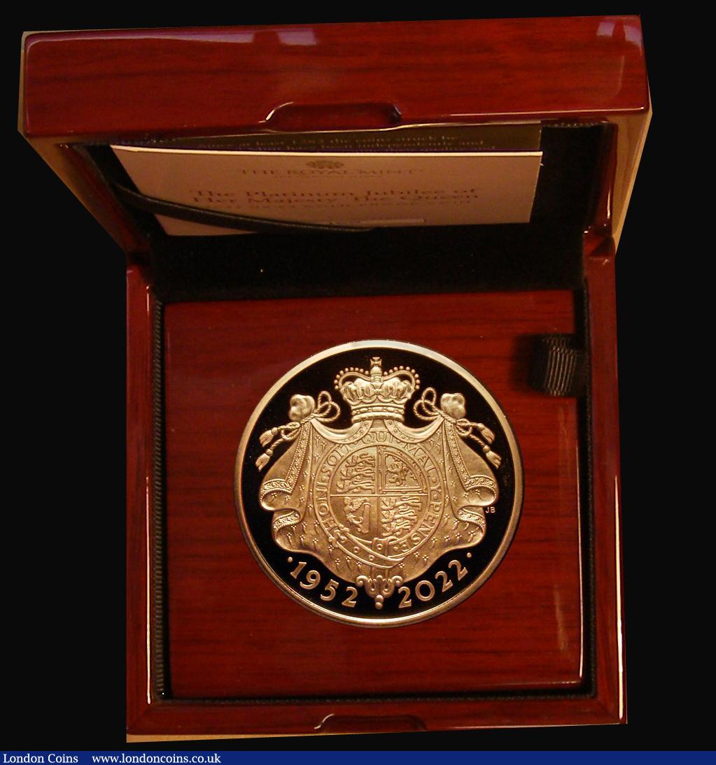London Coins : A179 : Lot 416 : Five Pounds 2022 Platinum Jubilee Gold Proof FDC cased as issued with certificate and booklet