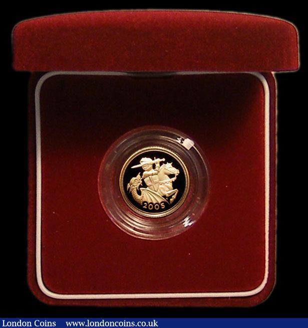 London Coins : A179 : Lot 431 : Half Sovereign 2005 Proof FDC in the red box of issue with certificate