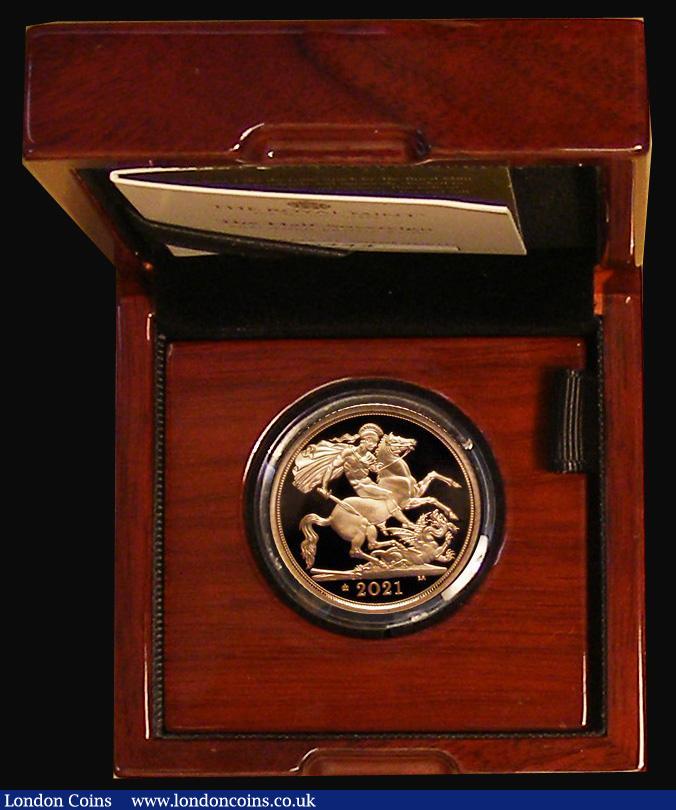 London Coins : A179 : Lot 434 : Half Sovereign 2021 Queen Elizabeth II 95th Birthday, with 95 in crown Privy Mark Gold Proof S.SB9D ...