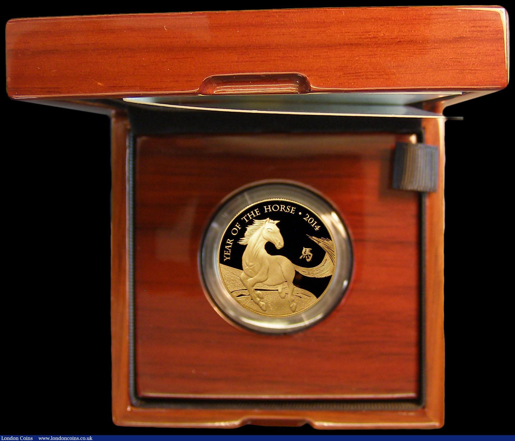 London Coins : A179 : Lot 439 : One Hundred Pounds 2014 Shengxiao Collection - Chinese Lunar Year of the Horse One Ounce Gold Proof,...