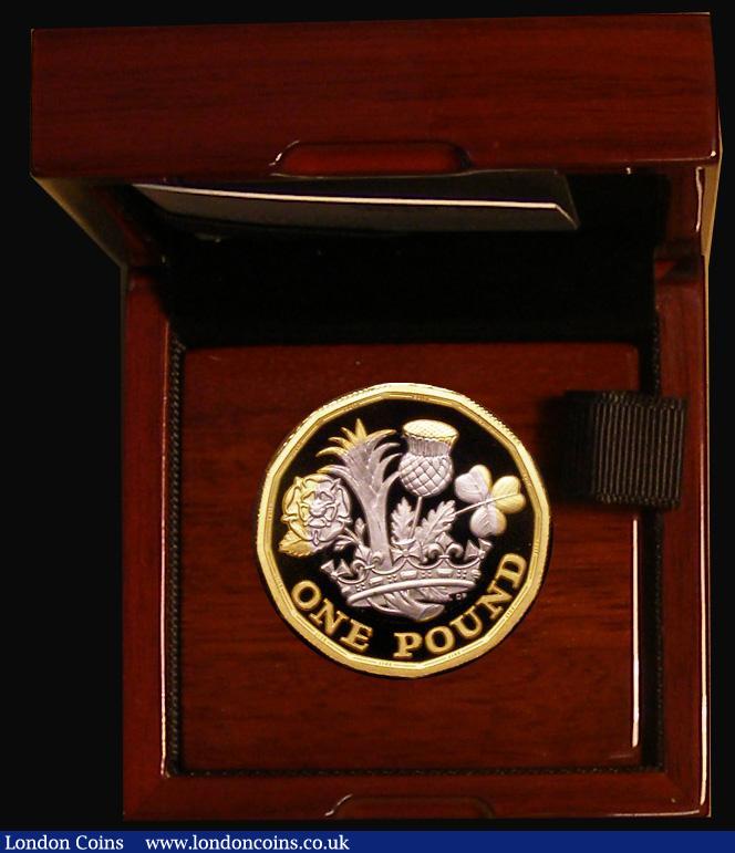 London Coins : A179 : Lot 454 : One Pound 2017 Nations of the Crown Platinum Proof with gold plating S.J39 FDC in the Royal Mint box...