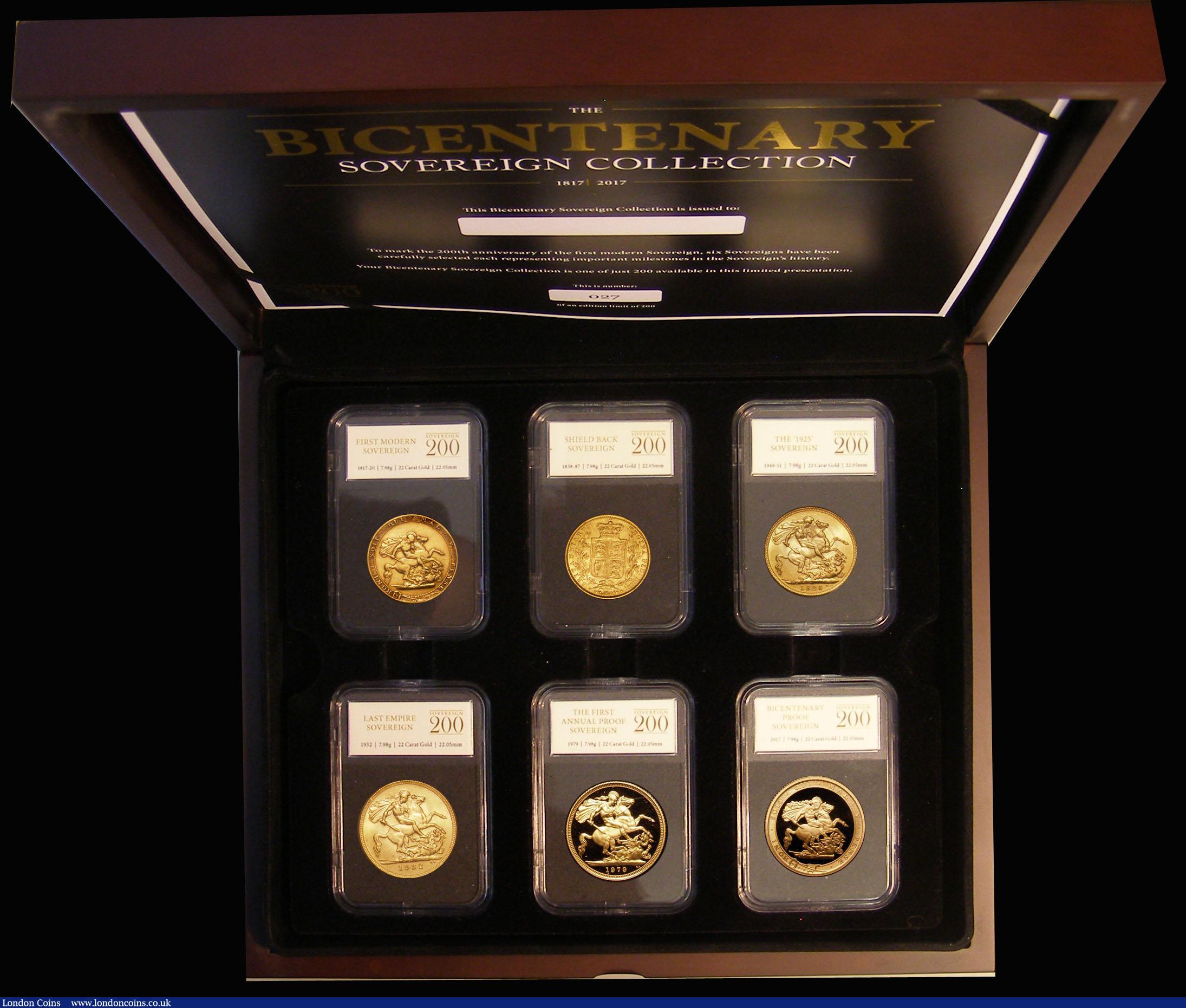 London Coins : A179 : Lot 572 : Sovereigns a 6-coin set 'The Bicentenary Sovereign Collection' comprising Sovereigns (6) 1...