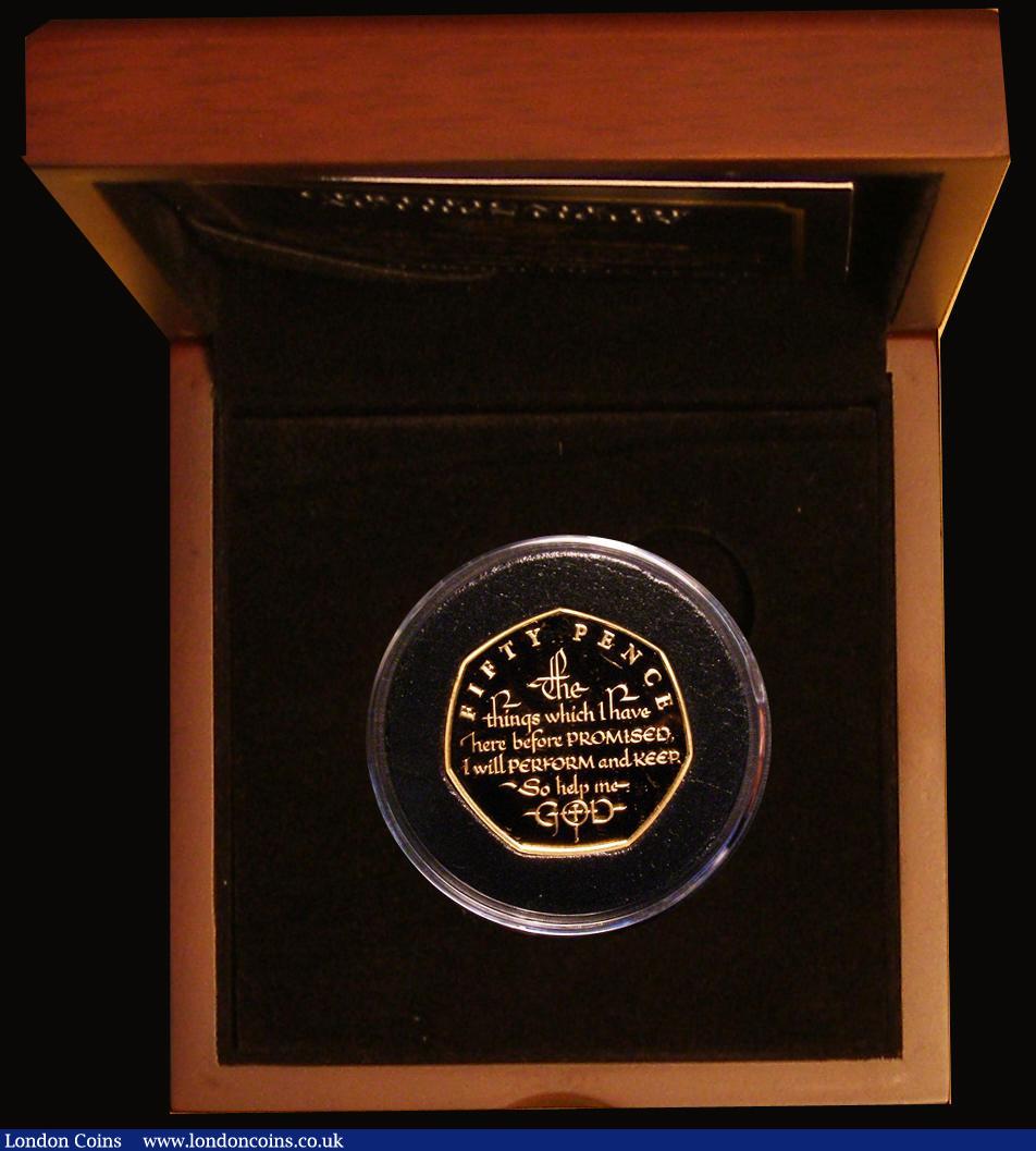 London Coins : A179 : Lot 729 : Isle of Man Fifty Pence 2018 65th Anniversary of the Coronation of Queen Elizabeth II, Reverse: Coro...