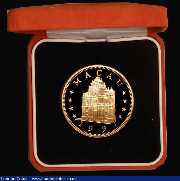 London Coins : A179 : Lot 738 : Macau 100 Patacas 1997 Chinese Lunar Year of the Ox Gold Proof FDC in the box of issue with certific...