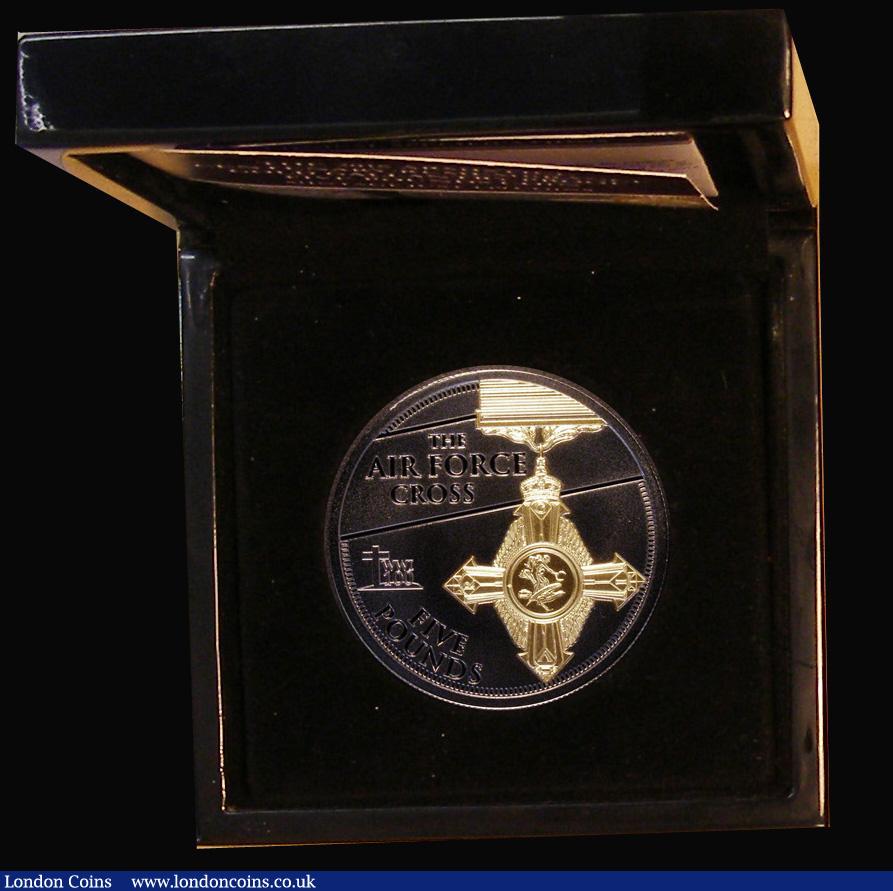 London Coins : A179 : Lot 752 : Tristan da Cunha Five Pounds 2018 The Armistice Centenary Remembrance - The Air Force Cross, the Rev...