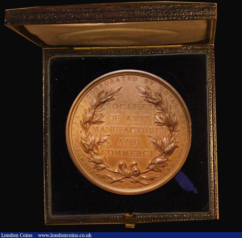 London Coins : A179 : Lot 922 : Prince of Wales, Society of Arts Presidents Medal 1863 56mm diameter in bronze by L.C.Wyon Obverse: ...