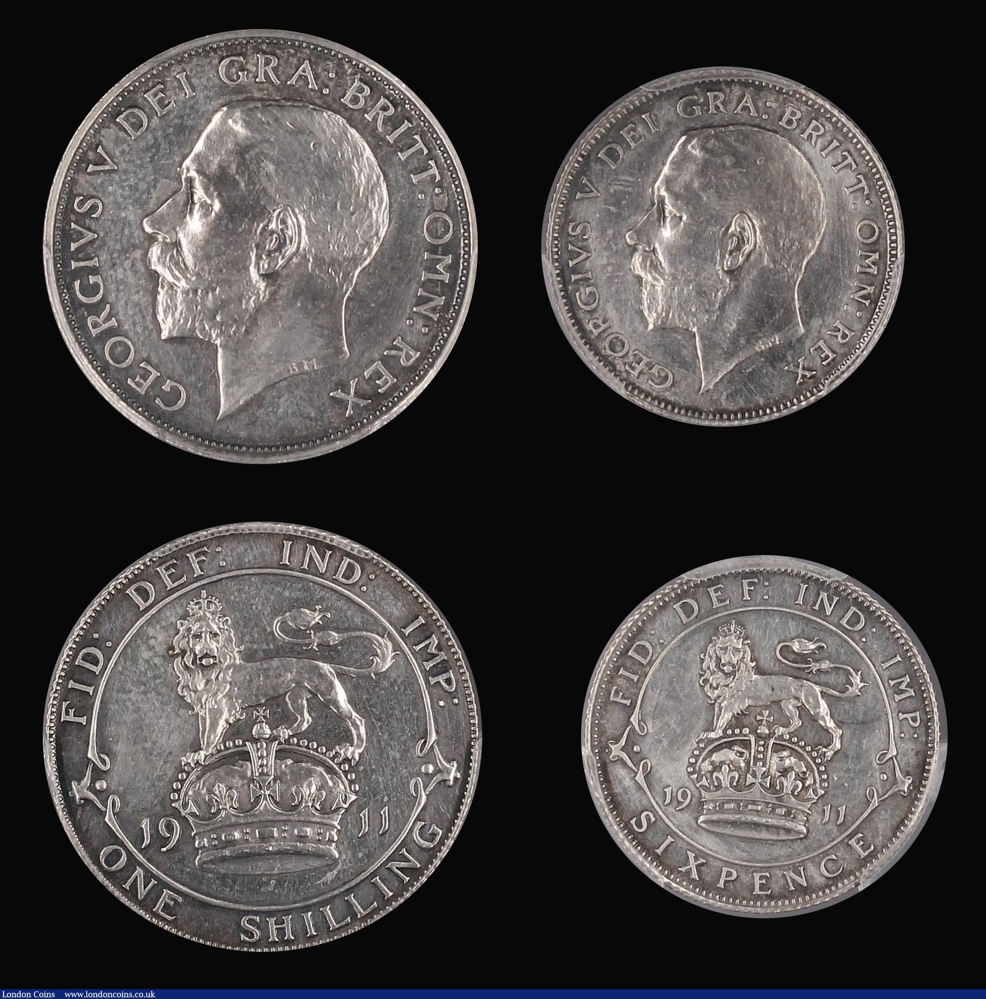 London Coins : A180 : Lot 1208 : Halfcrown to Sixpence 1911 Proof issues (4) comprising 1911 Proof ESC 758, Bull 3710 in a PCGS holde...
